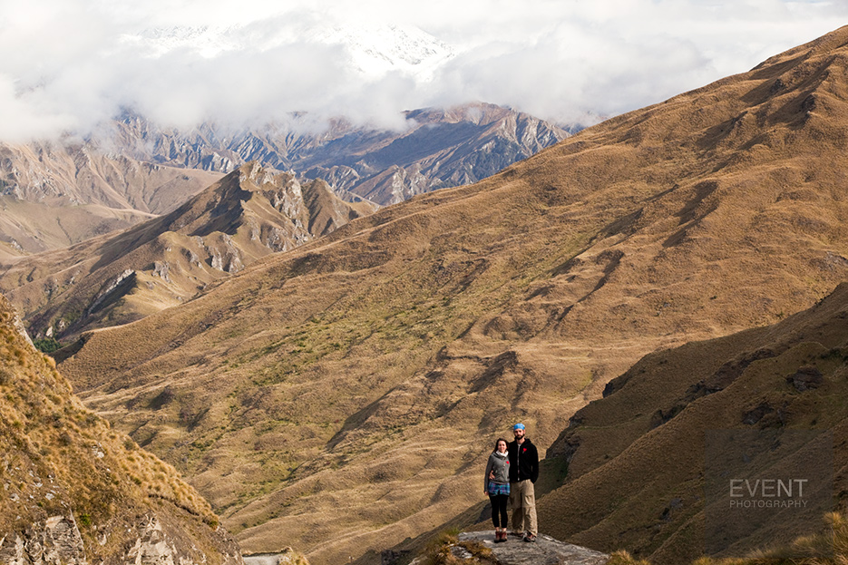 Wedding Photographers in Queenstown New Zealand Self-Portrait with Mountain Landscape